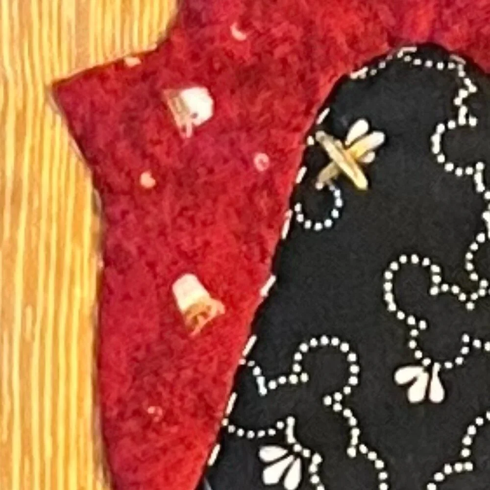 Hand Stitched ROOSTER Folk Art Patchwork Quilt Square Wall Hanging  Handcrafted - Picture 4 of 12